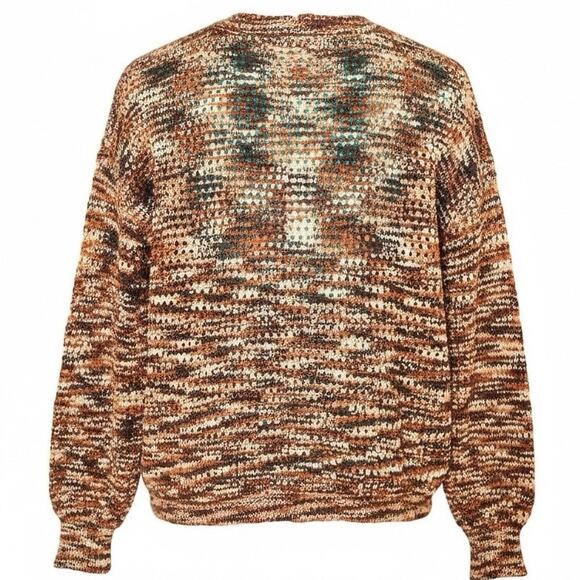 Coco + Jaimeson Multicolor Chunky Knit Sweater Brown Cream Teal Women’s Small - Picture 2 of 3